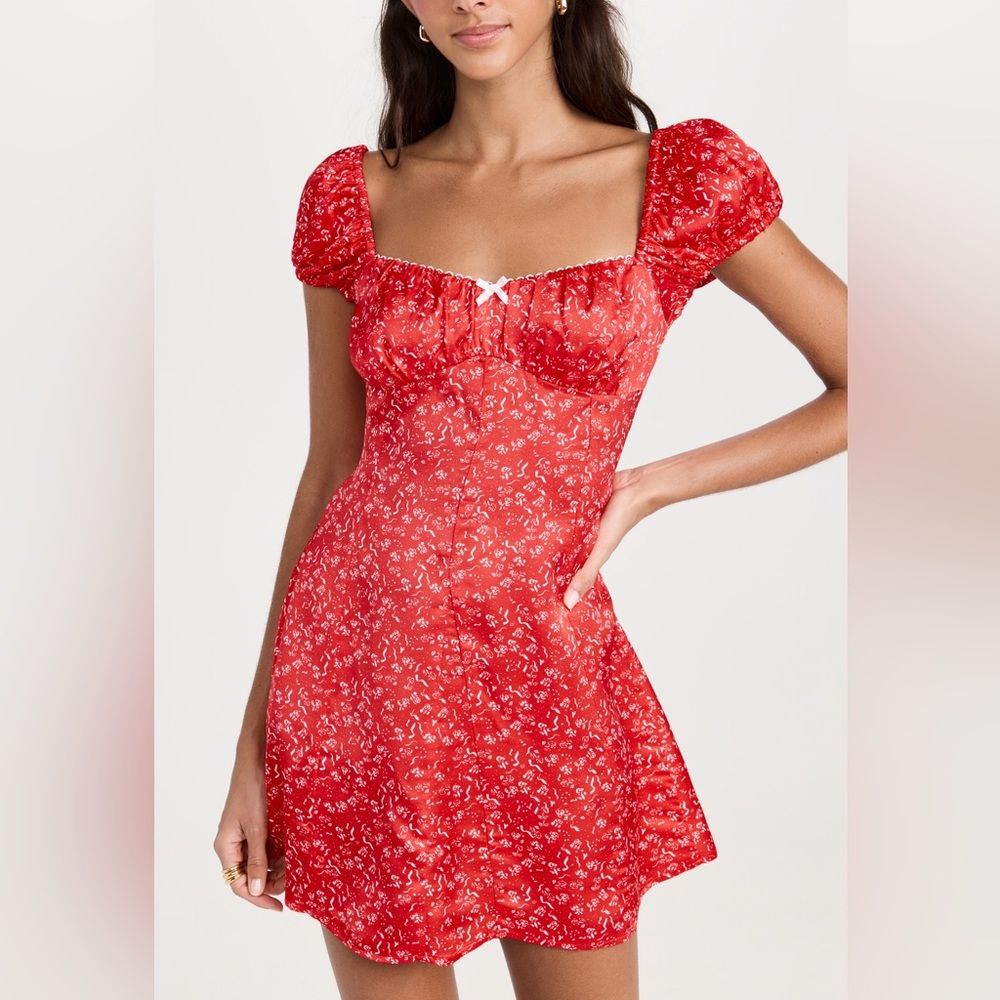 For Love and Lemons Red Antonia Mini Dress